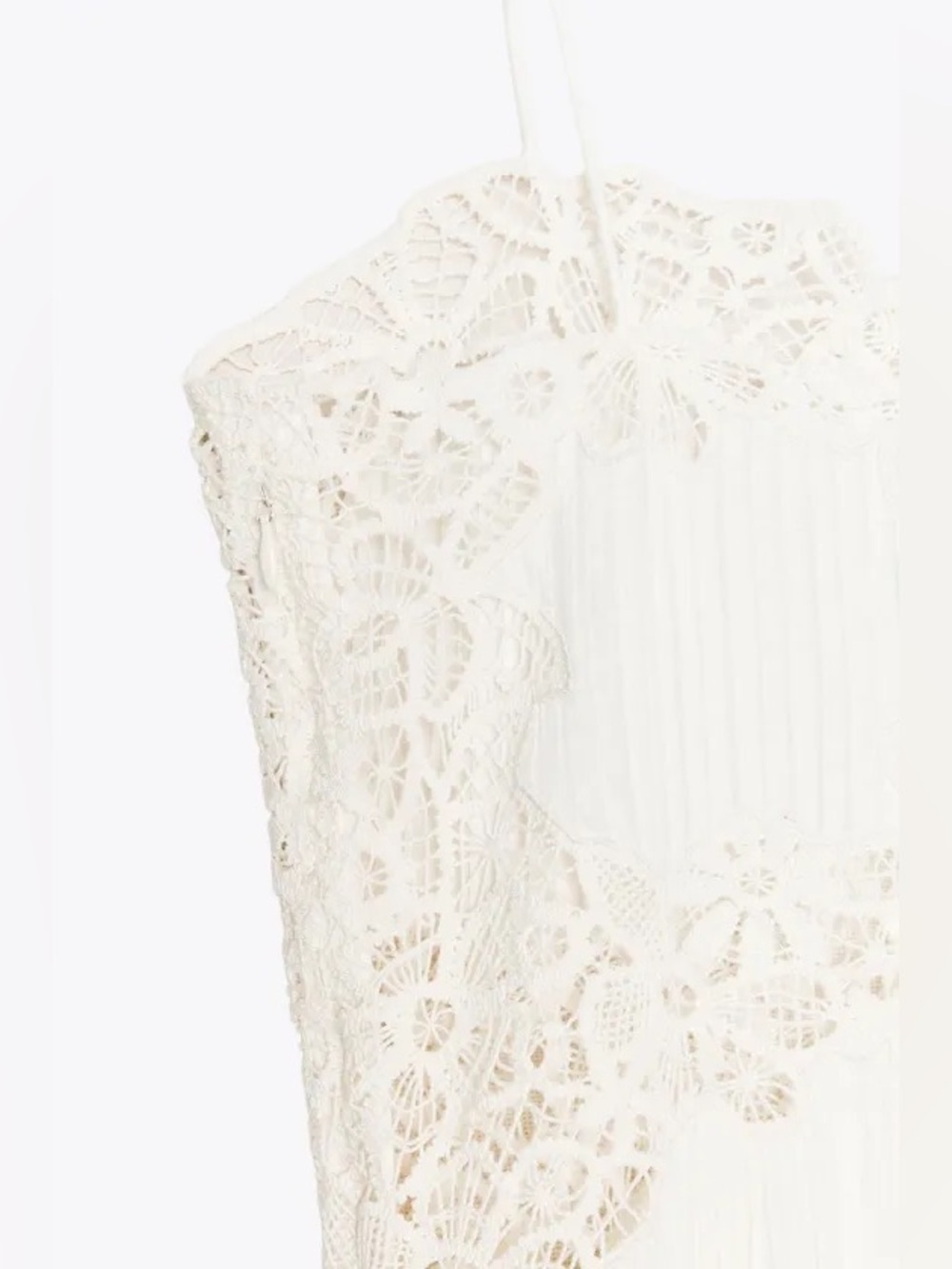Zara White Lace Cotton Flowy Summer Bohemian Midi Dress - Picture 7 of 11
